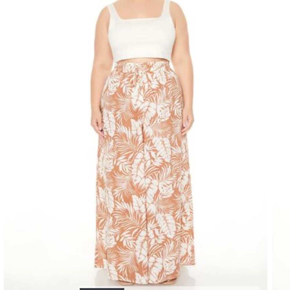 NWT Forever21 Palm Palazzo Pants - 3X